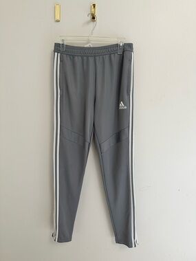 adidas Gray Jogger Sweatpants with White Side Stripes